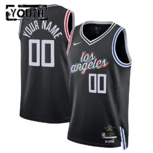 Camiseta LA Clippers Personalizada City Edition 2022-23 Negro Swingman para Niño