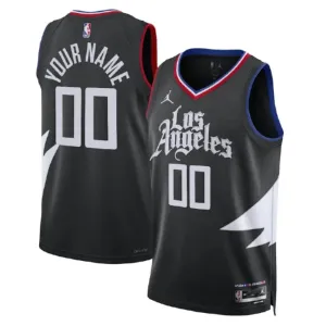 Camiseta LA Clippers Personalizada Statement Edition Negro Swingman para Hombre