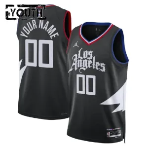 Camiseta LA Clippers Personalizada Statement Edition Negro Swingman para Niño