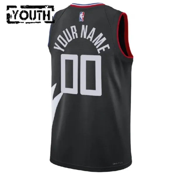 Camiseta LA Clippers Personalizada Statement Edition Negro Swingman para Niño