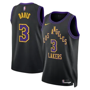 Camiseta Los Angeles Lakers Anthony Davis City Edition 2023-24 Negro Swingman para Hombre