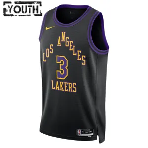 Camiseta Los Angeles Lakers Anthony Davis City Edition 2023-24 Negro Swingman para Niño