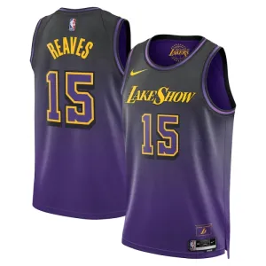 Camiseta Los Angeles Lakers Austin Reaves City Edition 2024-25 Púrpura Swingman para Hombre