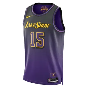 Camiseta Los Angeles Lakers Austin Reaves City Edition 2024-25 Púrpura Swingman para Hombre