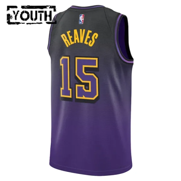 Camiseta Los Angeles Lakers Austin Reaves City Edition 2024-25 Púrpura Swingman para Niño