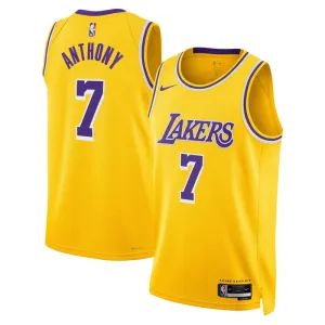 Camiseta Los Angeles Lakers Carmelo Anthony 7 Icon Edition Oro Swingman para Hombre