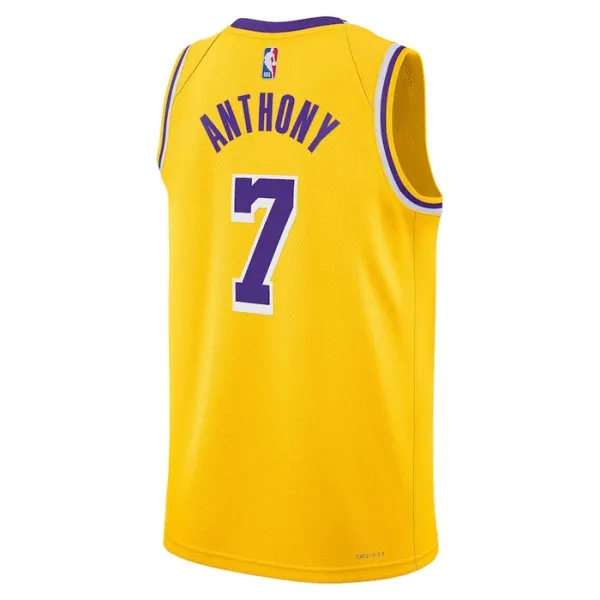 Camiseta Los Angeles Lakers Carmelo Anthony 7 Icon Edition Oro Swingman para Hombre