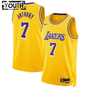 Camiseta Los Angeles Lakers Carmelo Anthony 7 Icon Edition Oro Swingman para Niño