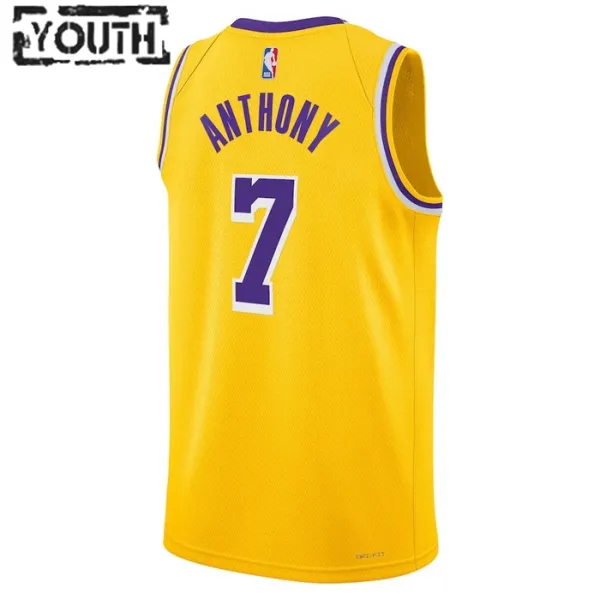 Camiseta Los Angeles Lakers Carmelo Anthony 7 Icon Edition Oro Swingman para Niño