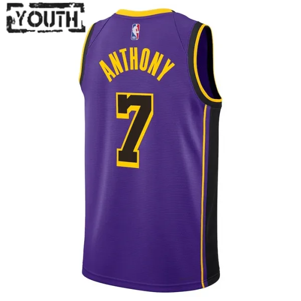 Camiseta Los Angeles Lakers Carmelo Anthony 7 Statement Edition Púrpura Swingman para Niño