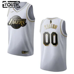 Camiseta Los Angeles Lakers Golden Edition Personalizada Blanco Swingman para Niño Camiseta Los Angeles Lakers Golden Edition Personalizada Blanco Swingman para Niño