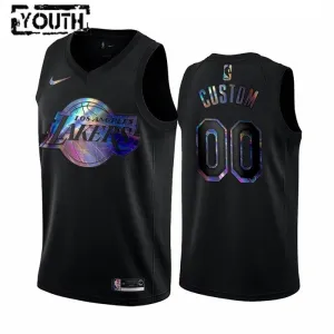 Camiseta Los Angeles Lakers HWC Iridescent Edition Personalizada Negro Swingman para Niño Camiseta Los Angeles Lakers HWC Iridescent Edition Personalizada Negro Swingman para Niño