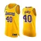 Camiseta Los Angeles Lakers Lebron James 40k Points Icon Edition Amarillo Swingman para Hombre