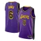 Camiseta Los Angeles Lakers Lebron James 6 Statement Edition Púrpura Swingman para Hombre