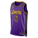 Camiseta Los Angeles Lakers Lebron James 6 Statement Edition Púrpura Swingman para Hombre
