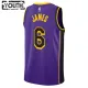 Camiseta Los Angeles Lakers Lebron James 6 Statement Edition Púrpura Swingman para Niño