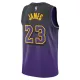 Camiseta Los Angeles Lakers Lebron James City Edition 2024-25 Púrpura Swingman para Hombre