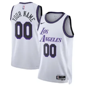 Camiseta Los Angeles Lakers Personalizada City Edition 2022-23 Blanco Swingman para Hombre