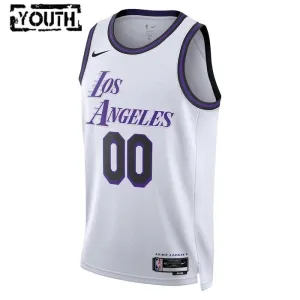 Camiseta Los Angeles Lakers Personalizada City Edition 2022-23 Blanco Swingman para Niño