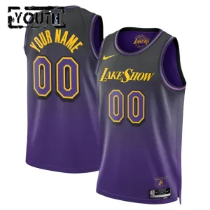 Camiseta Los Angeles Lakers Personalizada City Edition 2024-25 Púrpura Swingman para Niño