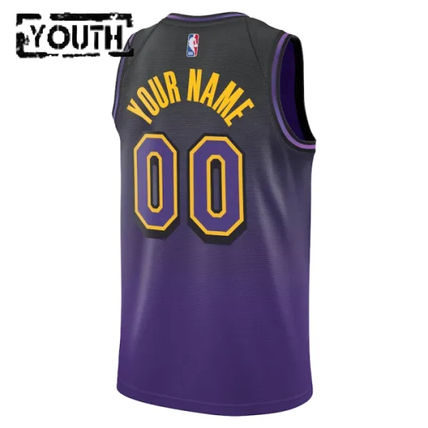 Camiseta Los Angeles Lakers Personalizada City Edition 2024-25 Púrpura Swingman para Niño