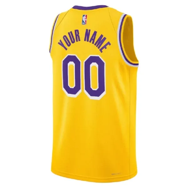 Camiseta Los Angeles Lakers Personalizada Icon Edition Amarillo Swingman para Hombre