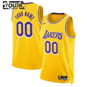 Camiseta Los Angeles Lakers Personalizada Icon Edition Amarillo Swingman para Niño