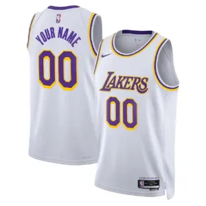 Camiseta Los Angeles Lakers Personalizada Icon Edition Blanco Swingman para Hombre