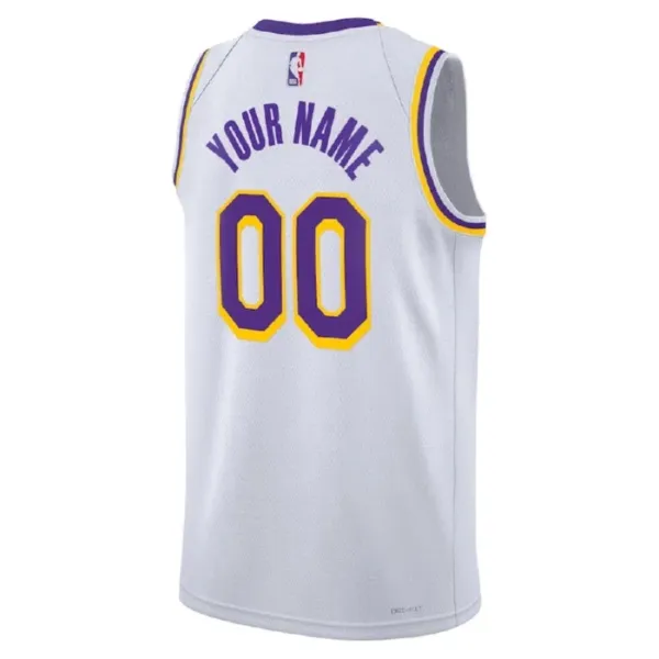 Camiseta Los Angeles Lakers Personalizada Icon Edition Blanco Swingman para Hombre