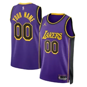 Camiseta Los Angeles Lakers Personalizada Statement Edition Azul Swingman para Hombre