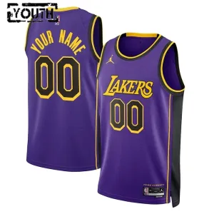 Camiseta Los Angeles Lakers Personalizada Statement Edition Azul Swingman para Niño