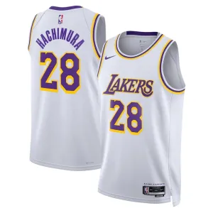Camiseta Los Angeles Lakers Rui Hachimura 28 Association Edition Blanco Swingman para Hombre