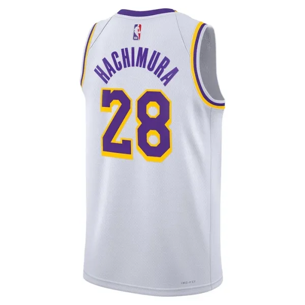Camiseta Los Angeles Lakers Rui Hachimura 28 Association Edition Blanco Swingman para Hombre