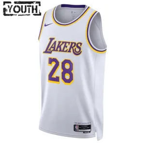 Camiseta Los Angeles Lakers Rui Hachimura 28 Association Edition Blanco Swingman para Niño