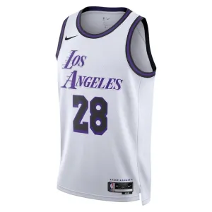 Camiseta Los Angeles Lakers Rui Hachimura 28 City Edition 2022-23 Blanco Swingman para Hombre