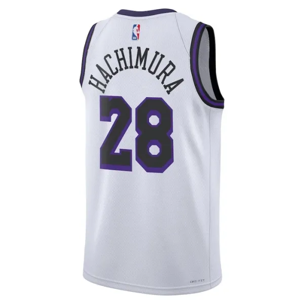 Camiseta Los Angeles Lakers Rui Hachimura 28 City Edition 2022-23 Blanco Swingman para Hombre