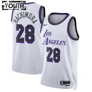 Camiseta Los Angeles Lakers Rui Hachimura 28 City Edition 2022-23 Blanco Swingman para Niño