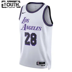 Camiseta Los Angeles Lakers Rui Hachimura 28 City Edition 2022-23 Blanco Swingman para Niño