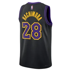 Camiseta Los Angeles Lakers Rui Hachimura 28 City Edition 2023-24 Negro Swingman para Hombre
