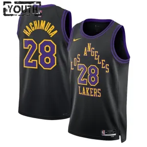 Camiseta Los Angeles Lakers Rui Hachimura 28 City Edition 2023-24 Negro Swingman para Niño