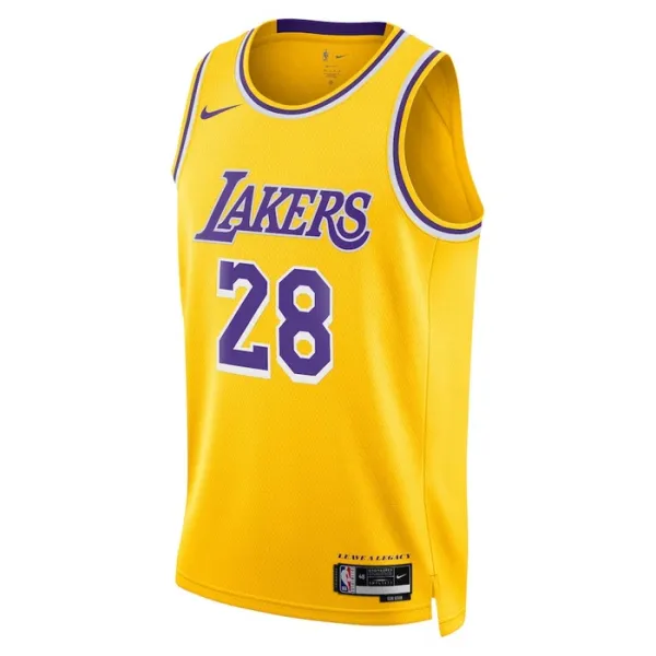Camiseta Los Angeles Lakers Rui Hachimura 28 Icon Edition Oro Swingman para Hombre
