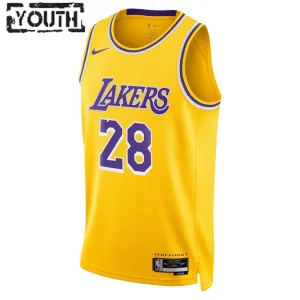 Camiseta Los Angeles Lakers Rui Hachimura 28 Icon Edition Oro Swingman para Niño