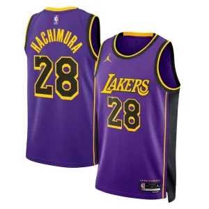 Camiseta Los Angeles Lakers Rui Hachimura 28 Statement Edition Púrpura Swingman para Hombre