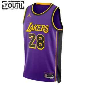 Camiseta Los Angeles Lakers Rui Hachimura 28 Statement Edition Púrpura Swingman para Niño