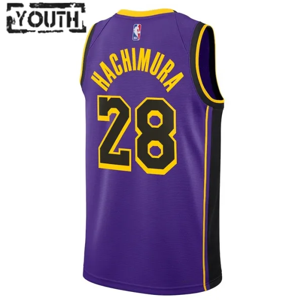 Camiseta Los Angeles Lakers Rui Hachimura 28 Statement Edition Púrpura Swingman para Niño