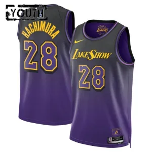 Camiseta Los Angeles Lakers Rui Hachimura City Edition 2024-25 Púrpura Swingman para Niño