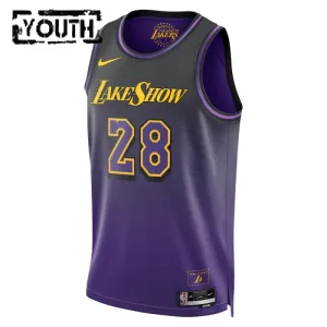 Camiseta Los Angeles Lakers Rui Hachimura City Edition 2024-25 Púrpura Swingman para Niño