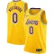 Camiseta Los Angeles Lakers Russell Westbrook 0 Icon Edition Oro Swingman para Hombre