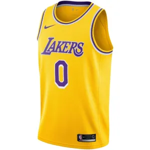 Camiseta Los Angeles Lakers Russell Westbrook 0 Icon Edition Oro Swingman para Hombre