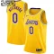 Camiseta Los Angeles Lakers Russell Westbrook 0 Icon Edition Oro Swingman para Niño